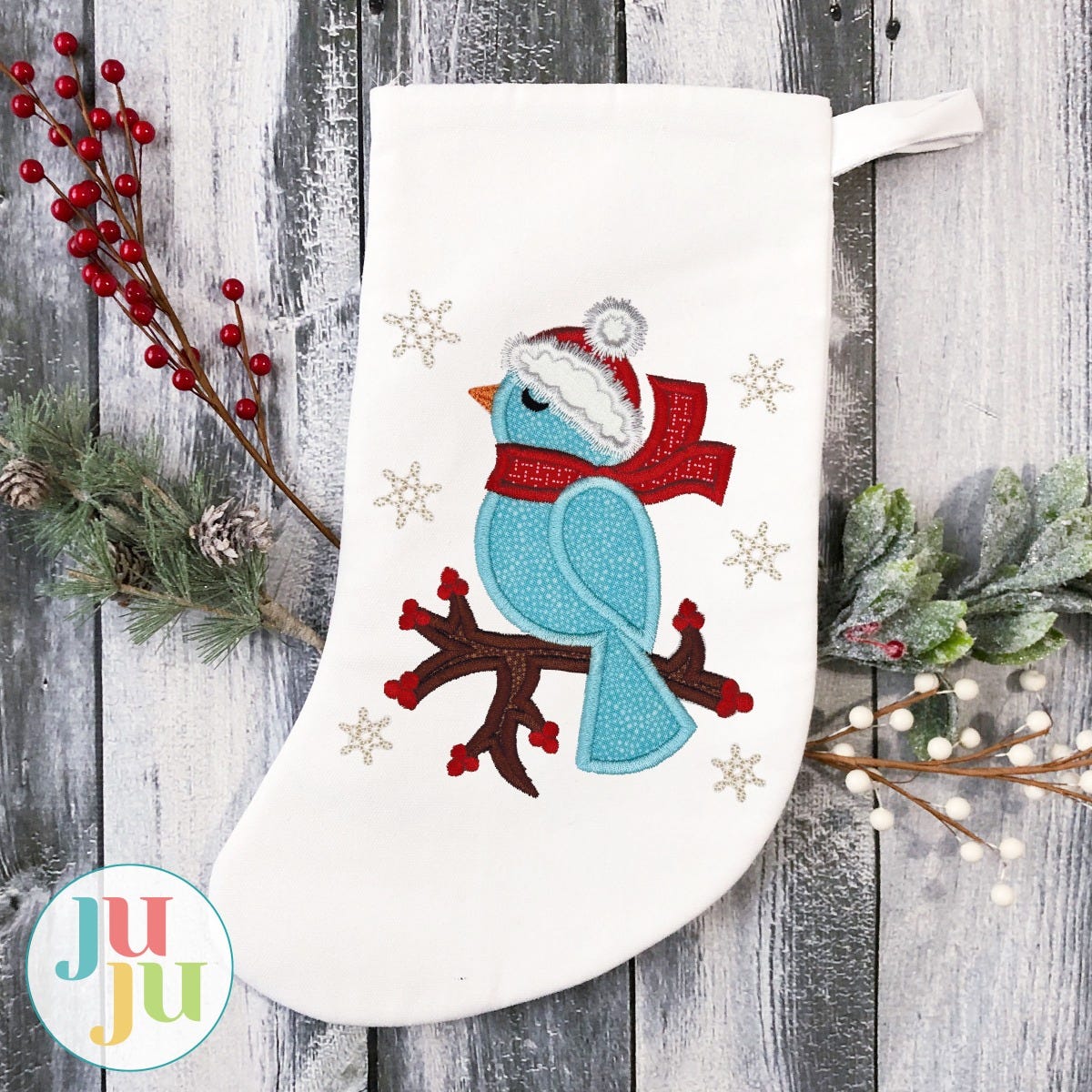                                 Merry and Bright Applique 1 Embroidery Design Set | Designs by JuJu
                            