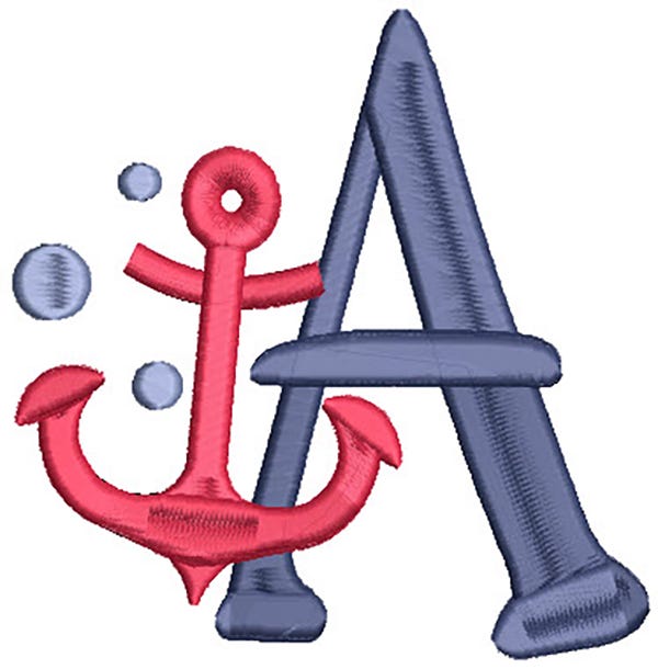 Nautical Alphabet Filled | Machine Embroidery Designs by JuJu