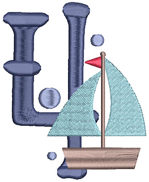 Nautical Numbers Filled | Machine Embroidery Designs by JuJu