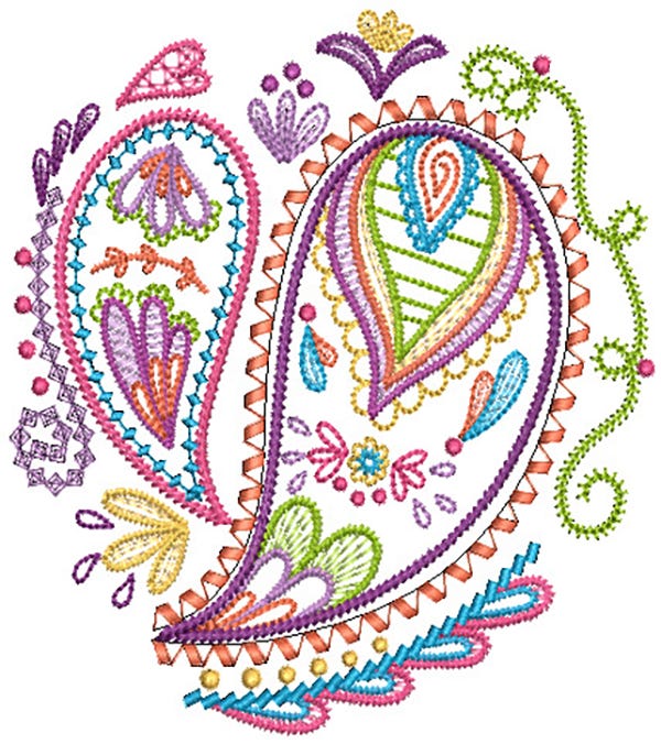 Paisley Doodles 1 Machine Embroidery Designs by JuJu