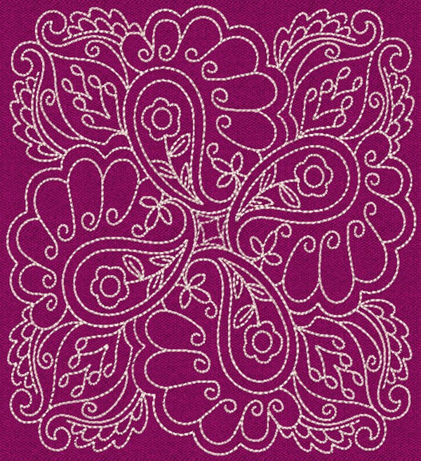 Paisley Quilt Blocks 1 Machine Embroidery Designs by JuJu