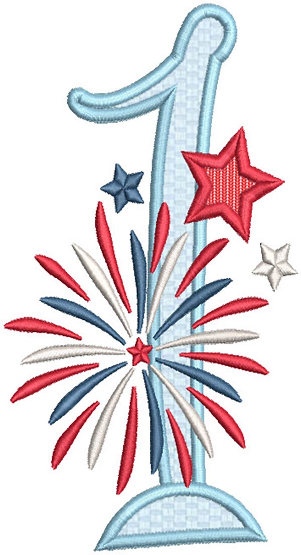 Patriotic Applique Numbers Machine Embroidery Designs By JuJu