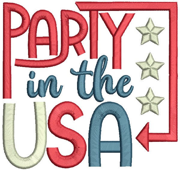 Patriotic Word Art 2 Machine Embroidery Designs By JuJu