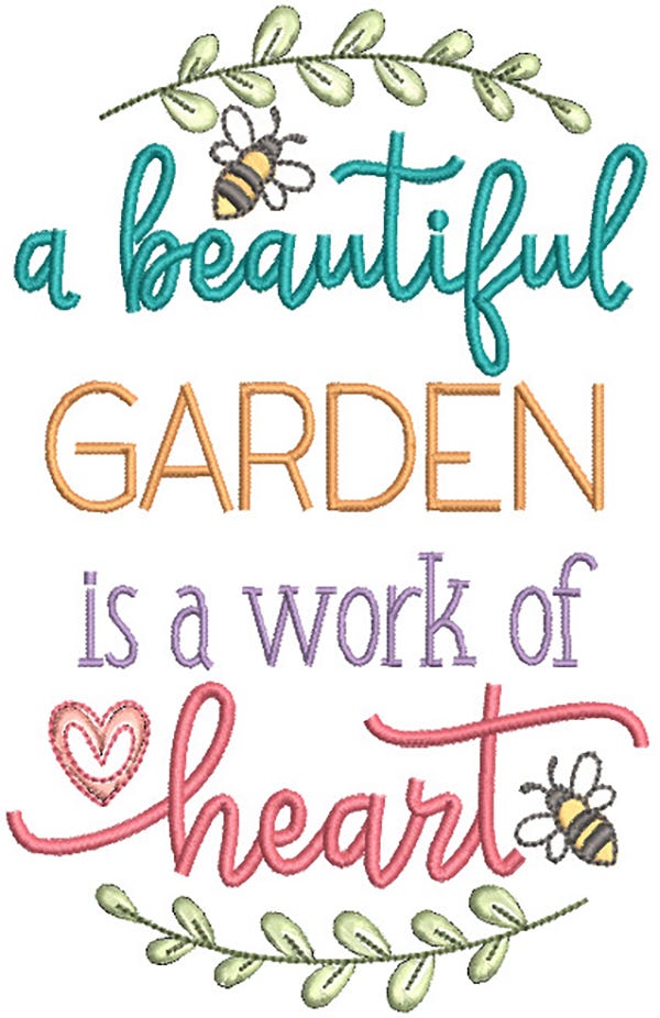 Plant Lovers Word Art 2 | Machine Embroidery Designs by JuJu