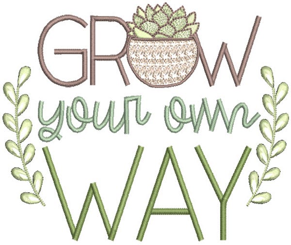 Plant Lovers Word Art 3 | Machine Embroidery Designs by JuJu