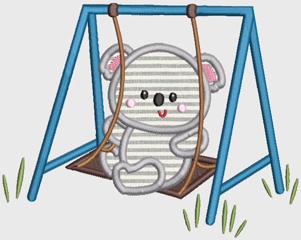 Playground Critters Applique Machine Embroidery Designs by JuJu 