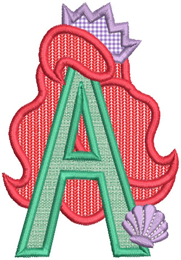 Princess Hair Alphabet | Machine Embroidery Designs by JuJu