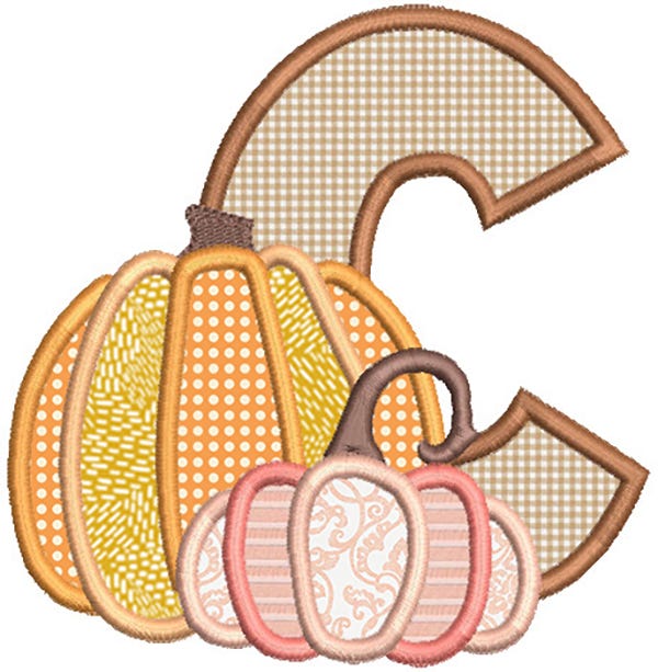 Pumpkin Spice Alphabet | Machine Embroidery Designs by JuJu