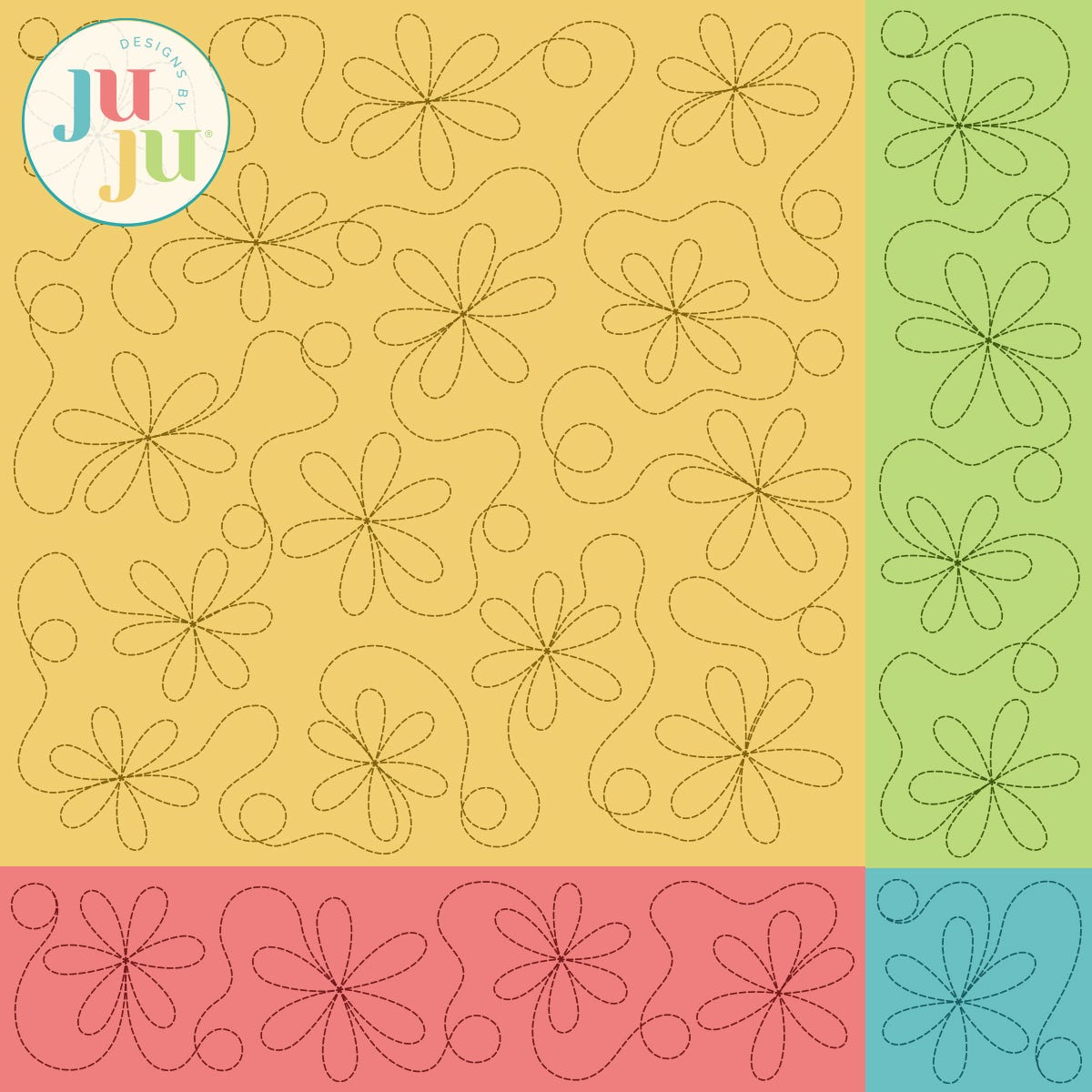Daisy Chain Quilting Backdrops Design | Machine Embroidery Designs by JuJu