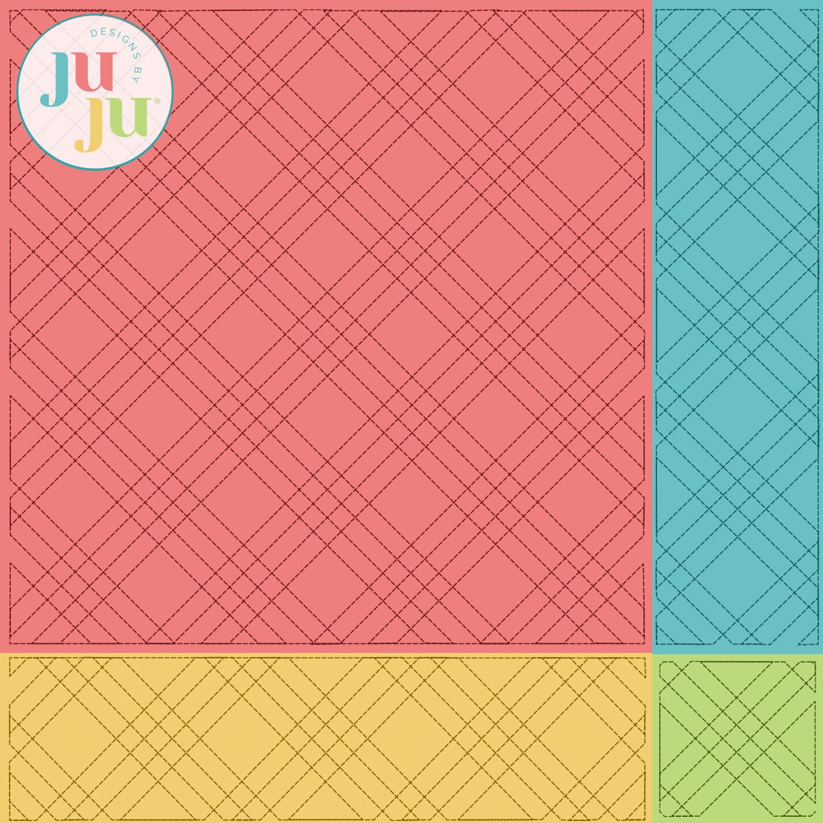Plaid 2 Quilting Backdrops Design | Machine Embroidery Designs by JuJu