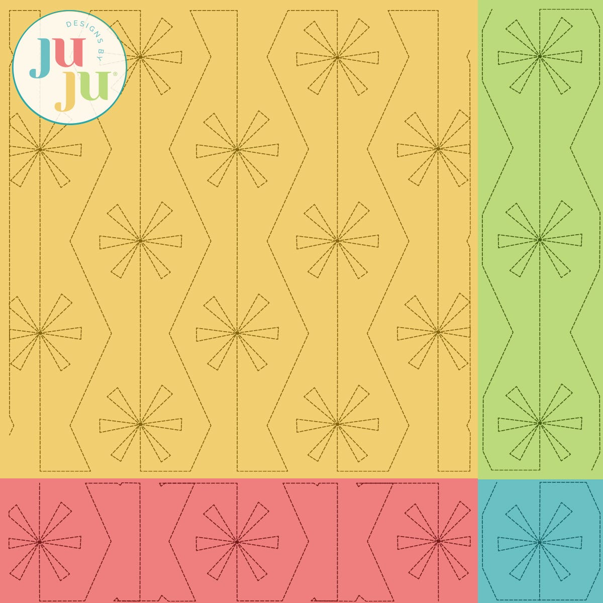 Stars And Lines Quilting Backdrops Design | Designs by JuJu Digital Embroidery Designs