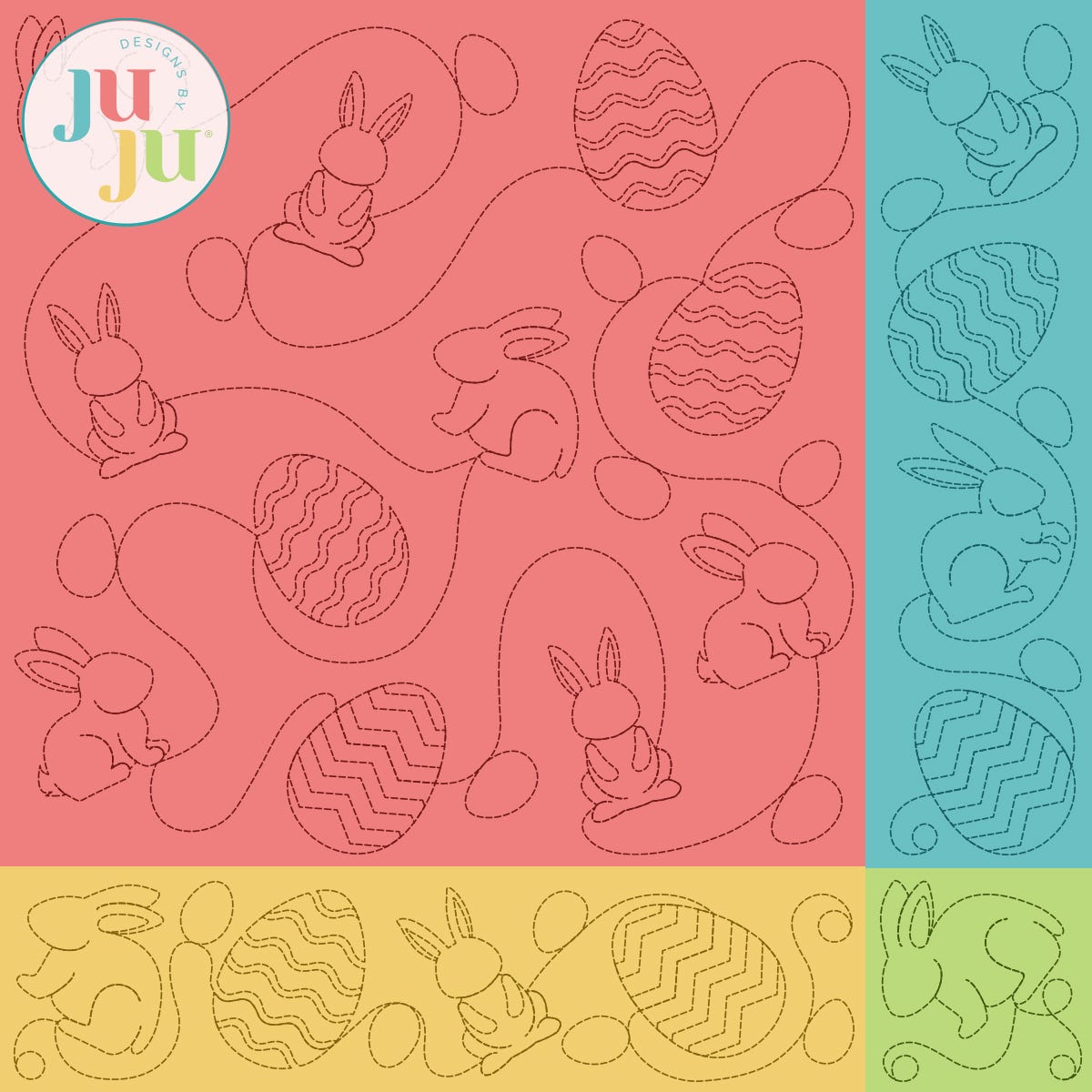 Bunny Eggs Quilting Backdrops Design