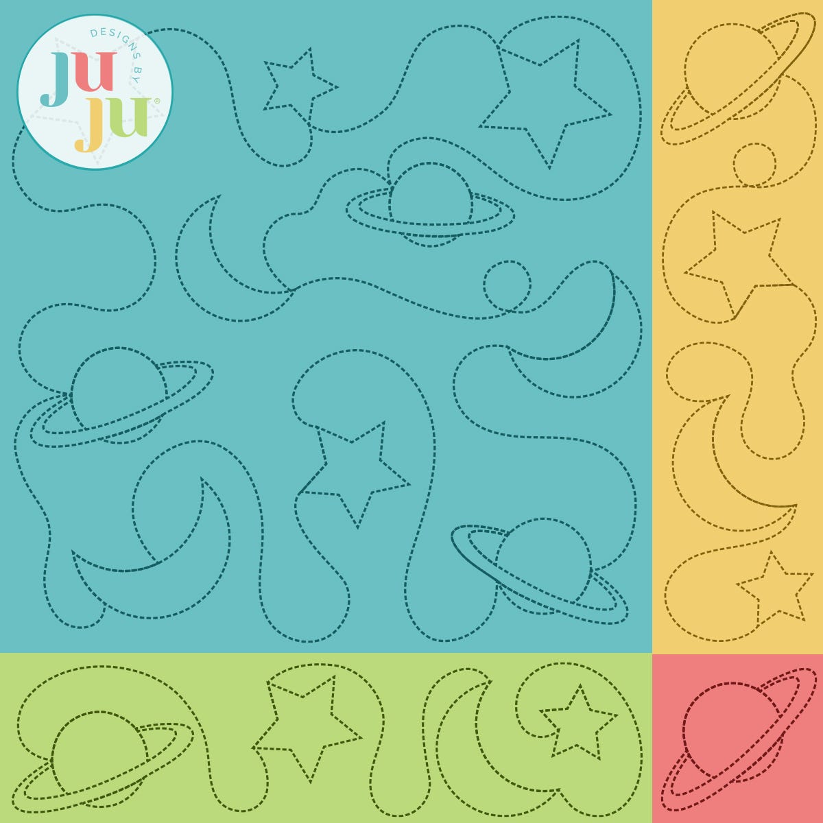 Night Sky Quilting Backdrops Design | Machine Embroidery Designs by JuJu