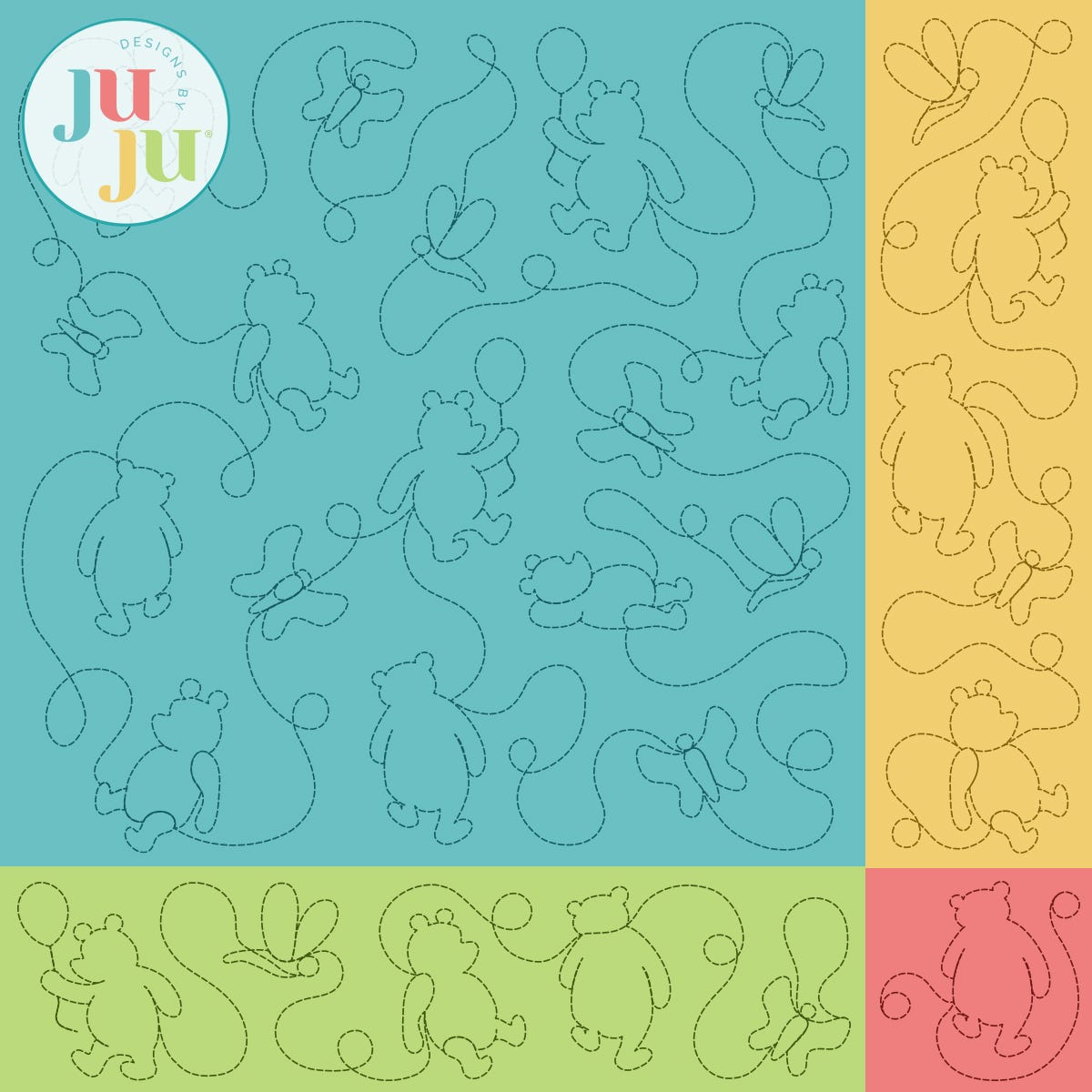 Winnie-the-Pooh Quilting Backdrops Design