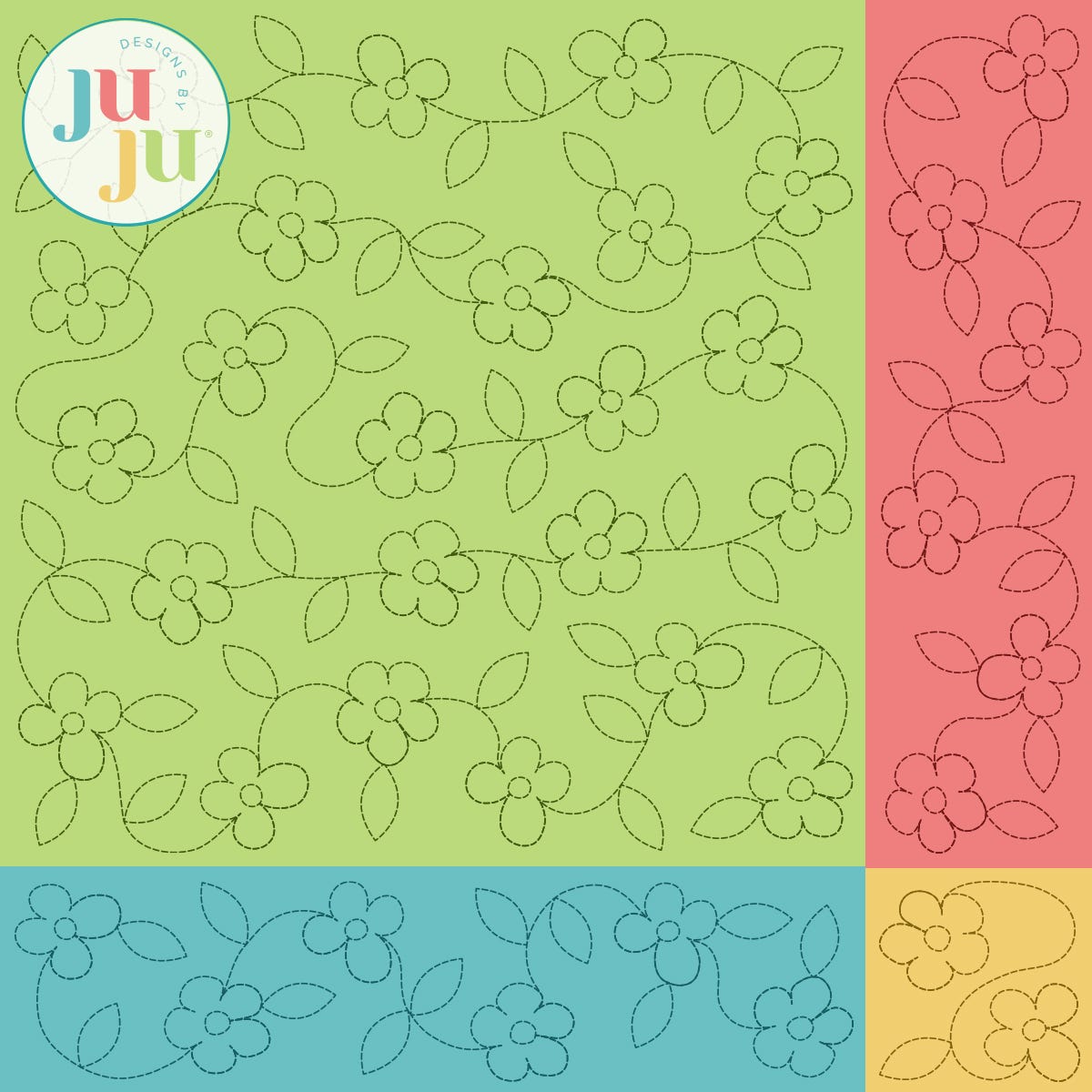 Petite Floral Quilting Backdrops Design | Machine Embroidery Designs by JuJu