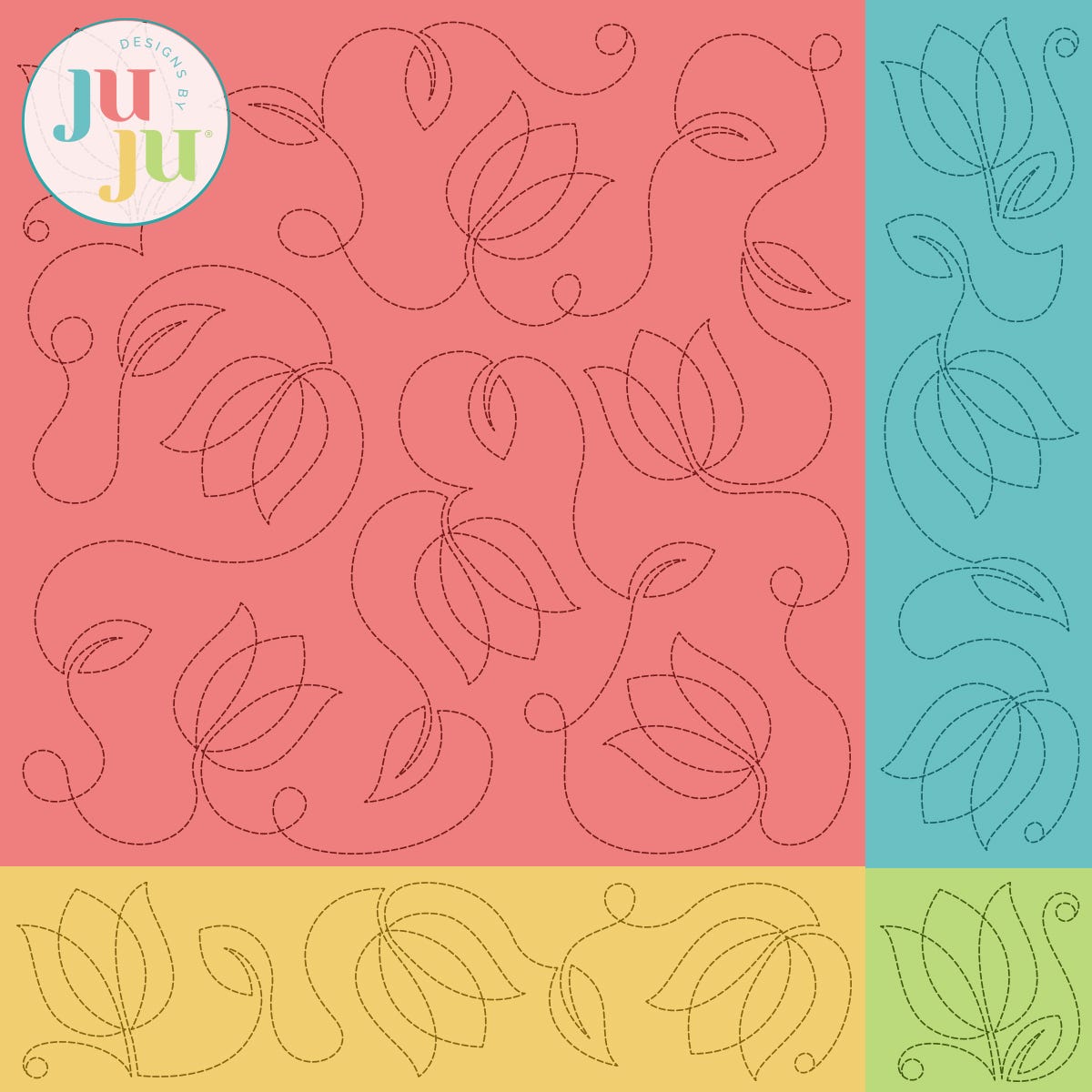 Tulips Quilting Backdrops Design | Machine Embroidery Designs by JuJu