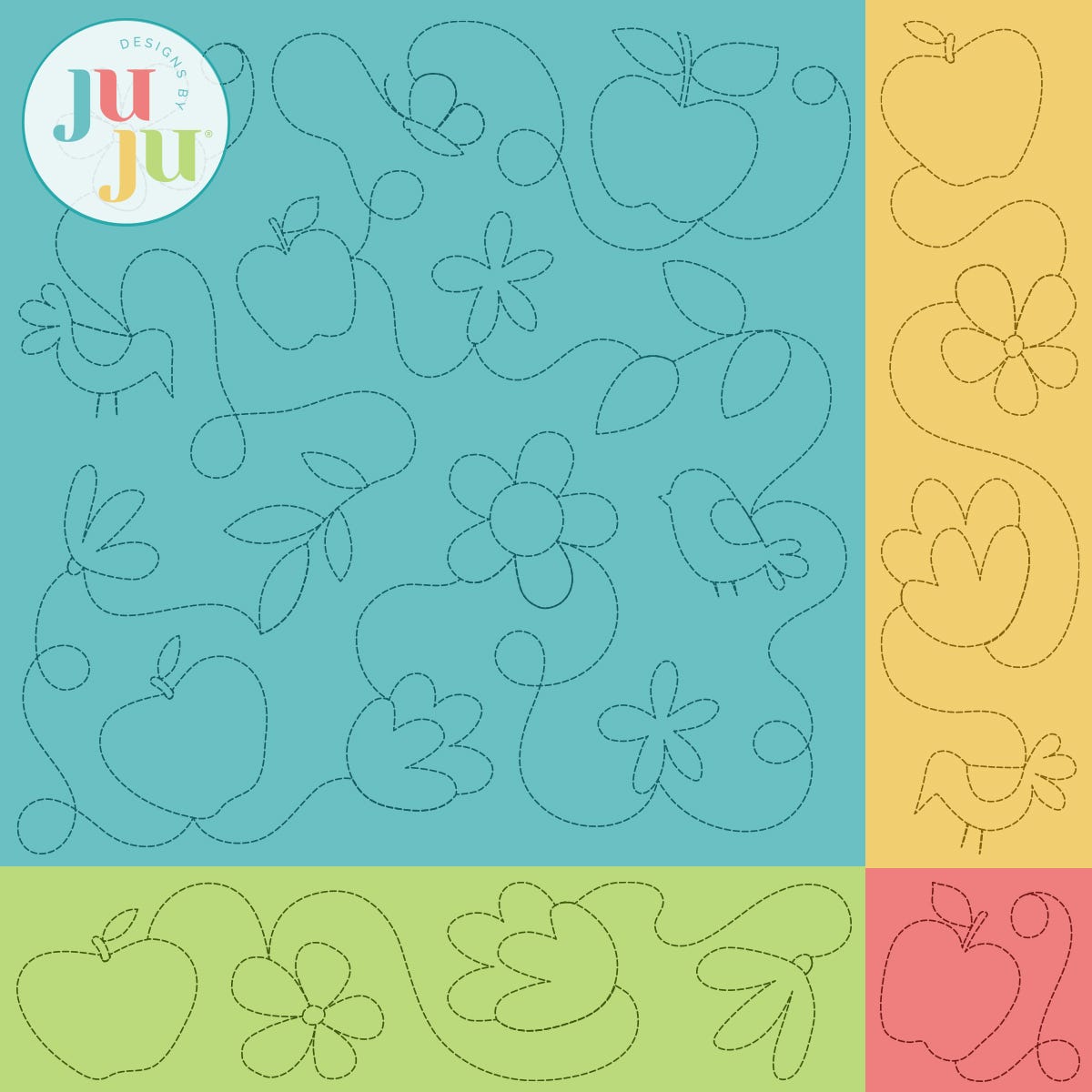 Apples And Blossoms Quilting Backdrops Design
