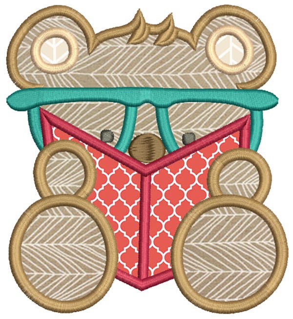 Reading Critters Applique Machine Embroidery Designs by JuJu