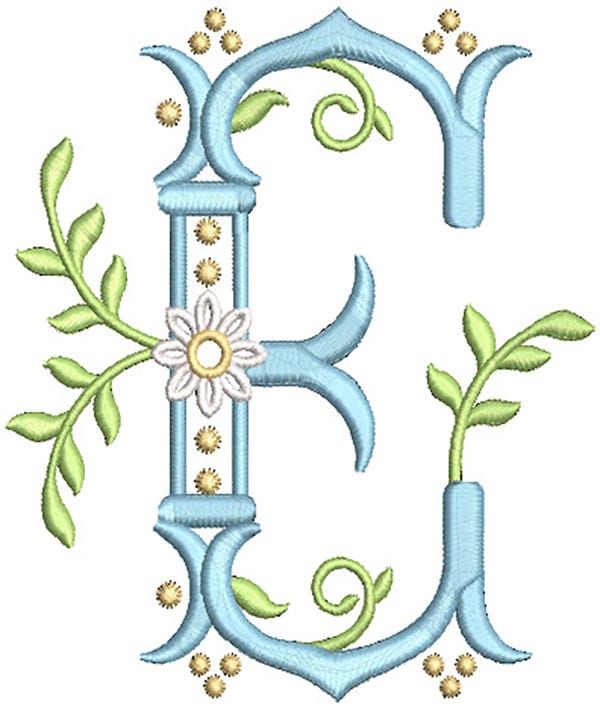 Regal Daisy Monogram Machine Embroidery Designs By JuJu