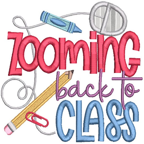 Remote School Word Art Digital Machine Embroidery Designs by JuJu