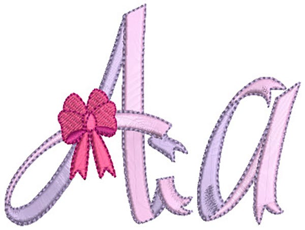 Ribbons and Bows Monogram | Machine Embroidery Designs by JuJu