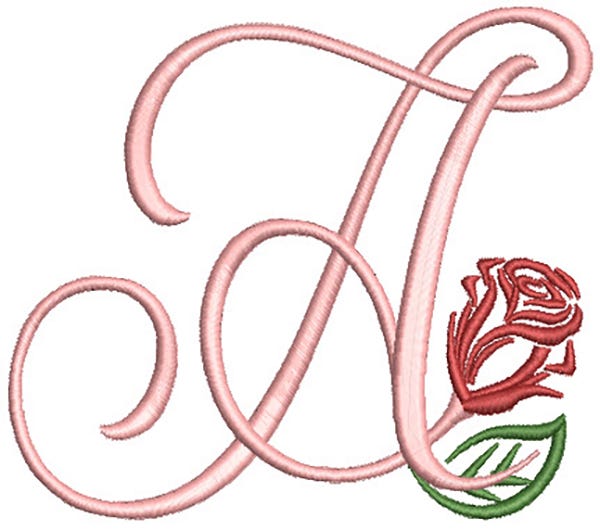 Rosebud Monogram | Machine Embroidery Designs by JuJu