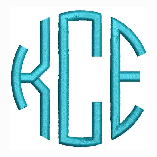 Round Block Monogram Machine Embroidery Designs by JuJu