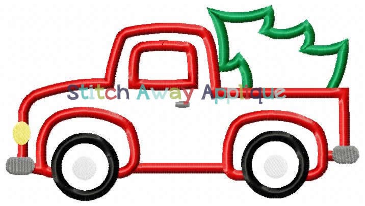 Vintage Truck Tree | Machine Embroidery Designs by JuJu/ Stitch Away Applique 