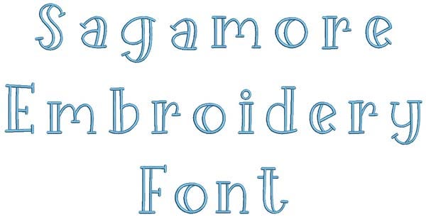 Sagamore Embroidery Font | Machine Embroidery Designs by JuJu