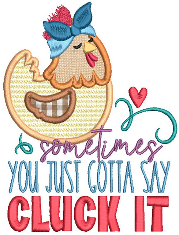 Sassy Chickens Word Art 2 | Machine Embroidery Designs by JuJu