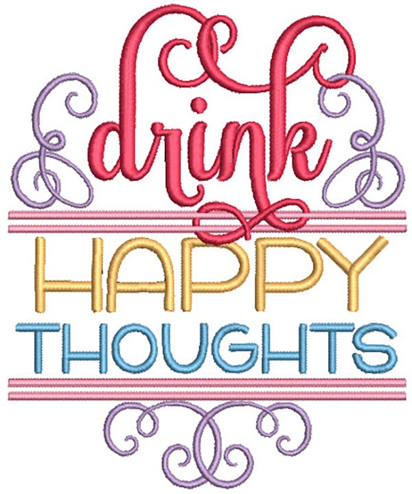 Sassy Cocktail Word Art Machine Embroidery Designs by JuJu