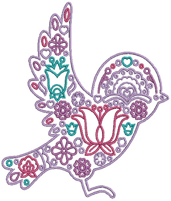 Scandinavian Birds Digital Machine Embroidery Designs by JuJu