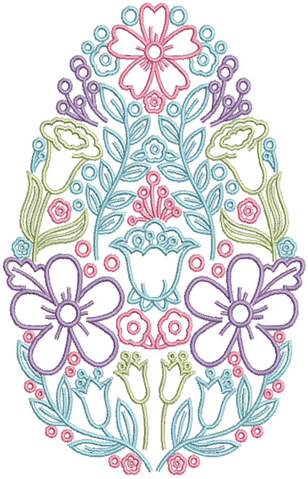Scandinavian Easter Eggs Digital Embroidery Designs by JuJu