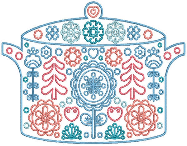 Scandinavian Kitchen Machine Embroidery Designs by JuJu