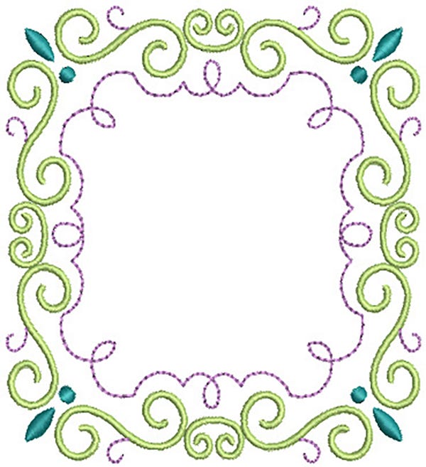 Scrolly Monogram Frames | Machine Embroidery Designs by JuJu