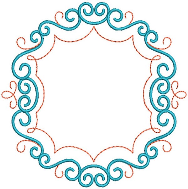 Scrolly Monogram Frames 2 | Machine Embroidery Designs by JuJu