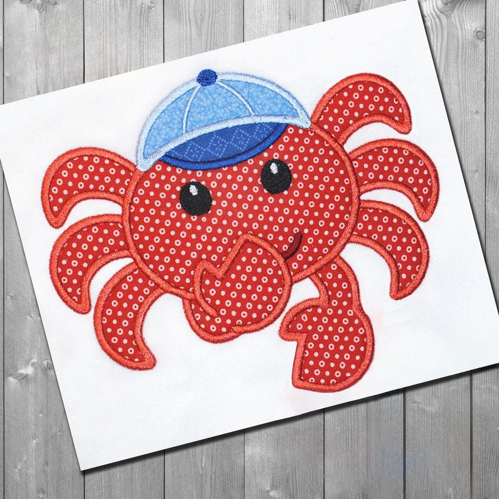 Shy Crab Boy and Girl | Machine Embroidery Designs by JuJu