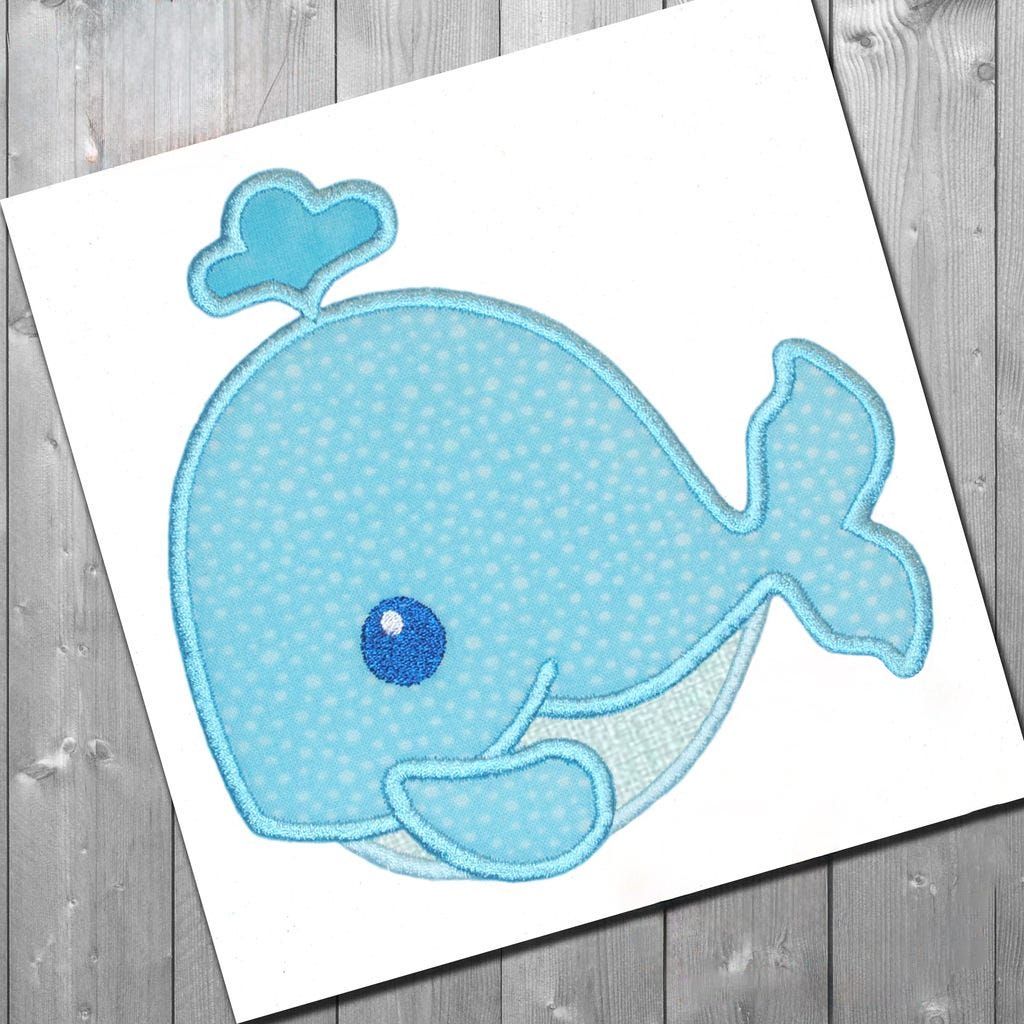Shy Whale Boy and Girl | Machine Embroidery Designs by JuJu