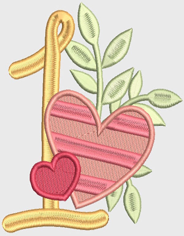 Season Of Love Numbers Machine Embroidery Designs by JuJu