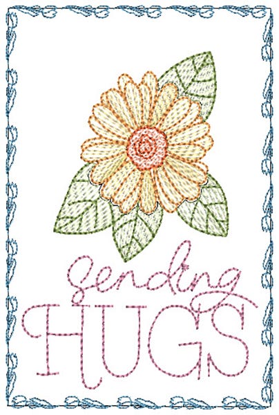 Sending Hugs And Prayers Greeting Cards | Machine Embroidery Designs by JuJu