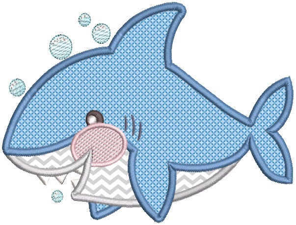 Shark Time Machine Embroidery Designs by JuJu