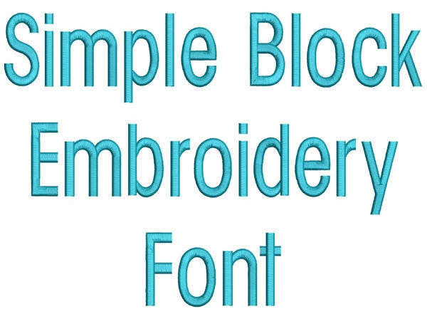                                 Simple Block Embroidery Font | Machine Embroidery Designs by JuJu
                            