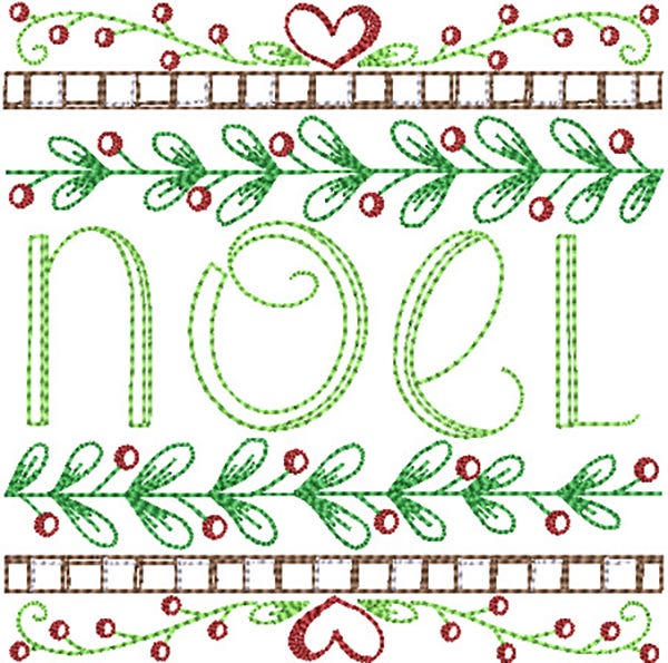                                 Simply Christmas Sketch 1 Embroidery Design Set | Designs by JuJu
                            