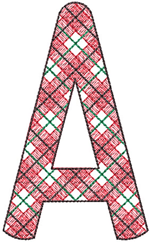 Simply Plaid Alphabet | Machine Embroidery Designs by JuJu