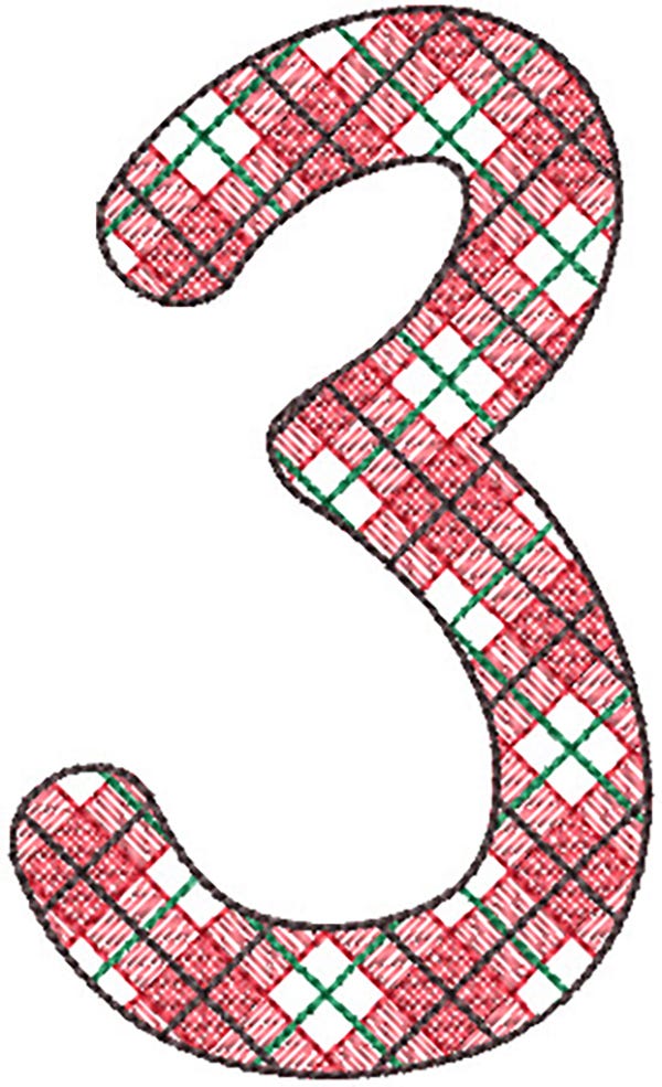 Simply Plaid Numbers | Machine Embroidery Designs by JuJu