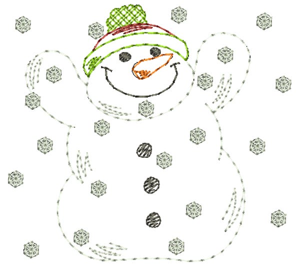 Simply Snowmen Vintage Stitch Machine Embroidery Designs by JuJu