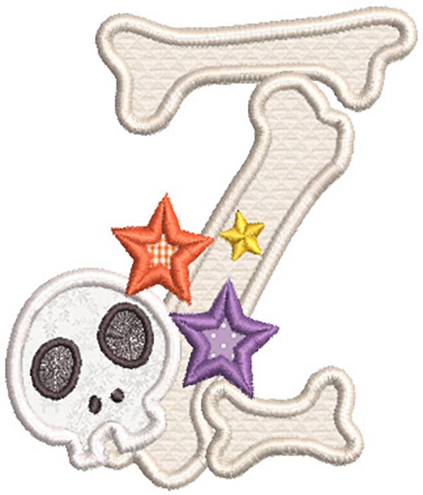 Skeleton Alphabet | Machine Embroidery Designs by JuJu