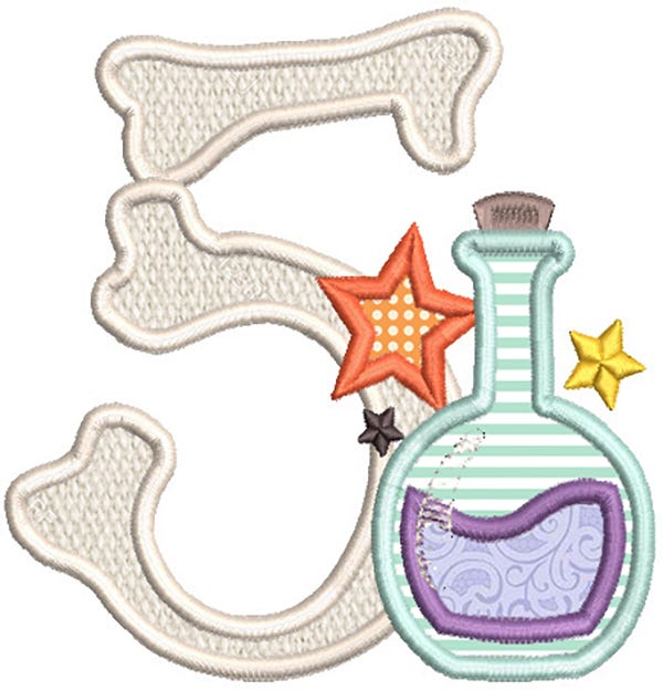 Skeleton Numbers Machine Embroidery Designs by JuJu
