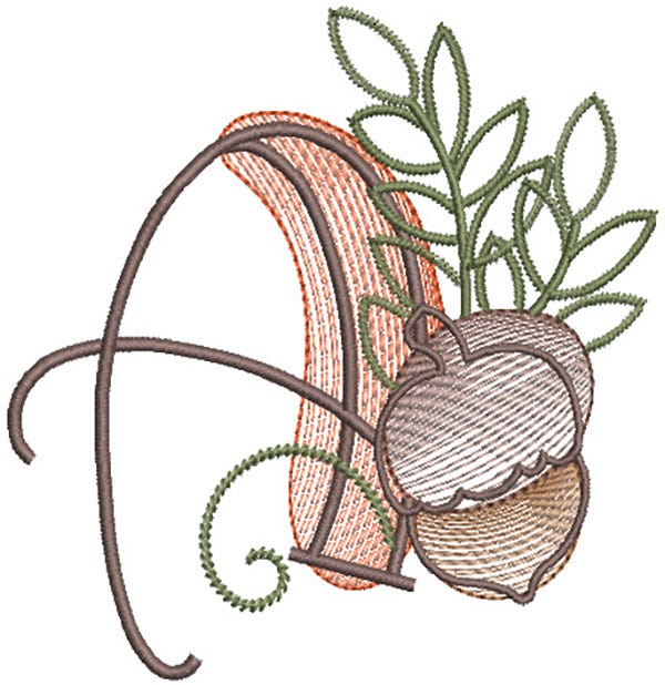 Sketch Fall Alphabet | Machine Embroidery Designs by JuJu