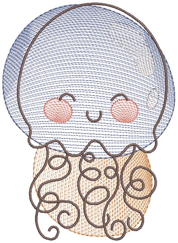 Sketch Ocean Friends Machine Embroidery Designs by JuJu 